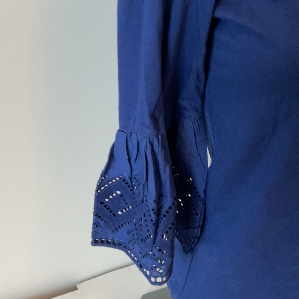 Knit Top With Eyelet Ruffle Sleeves - Picture 3 of 8